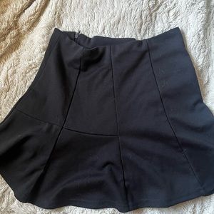 Black A-Line polyester mini skirt